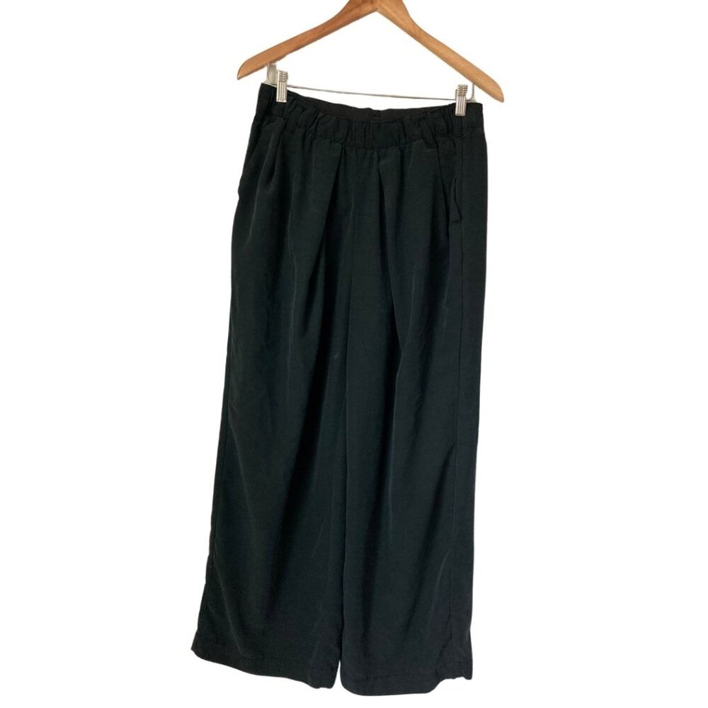 Free People Flowy Wide Leg Black Pants Size S (Fits 6–8) Stretch Waist